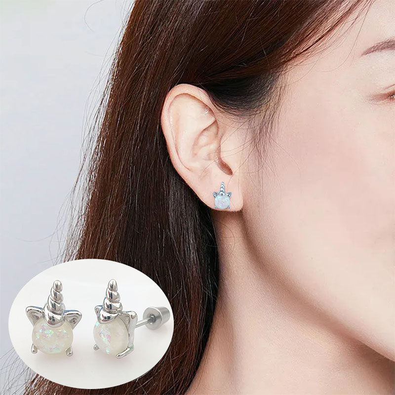 Opal Earrings Dangle - أوبال يونيكورن وأقراط للسيدات والفتيات ،