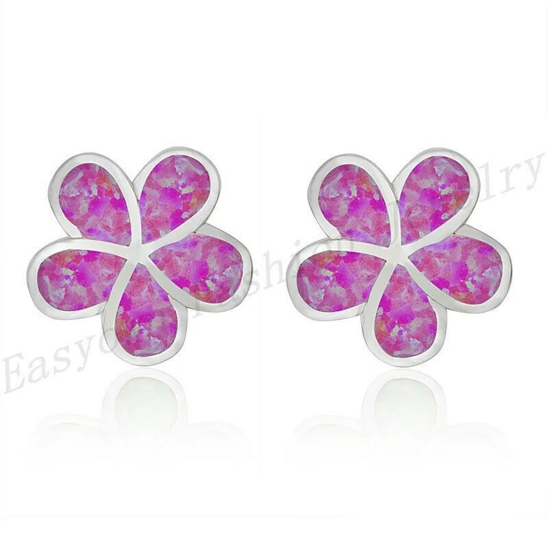 Opal Earrings Dangle - أقراط فضية جديدة للنساء بتصميم أنيق