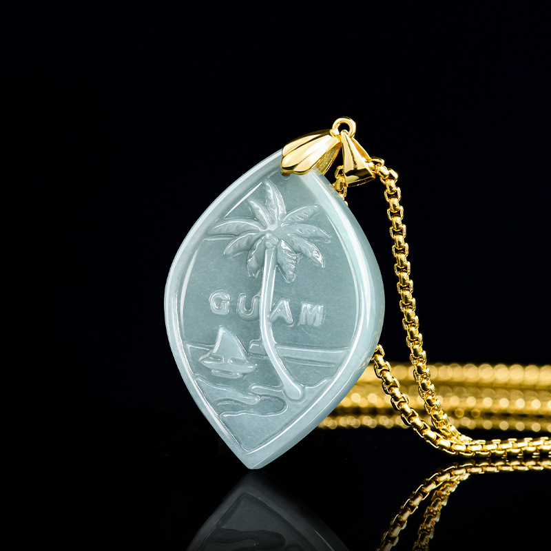 Pacific Jewelry & Watches Los Angeles - قلادة تذكارية سياحية من اليشم الطبيعي