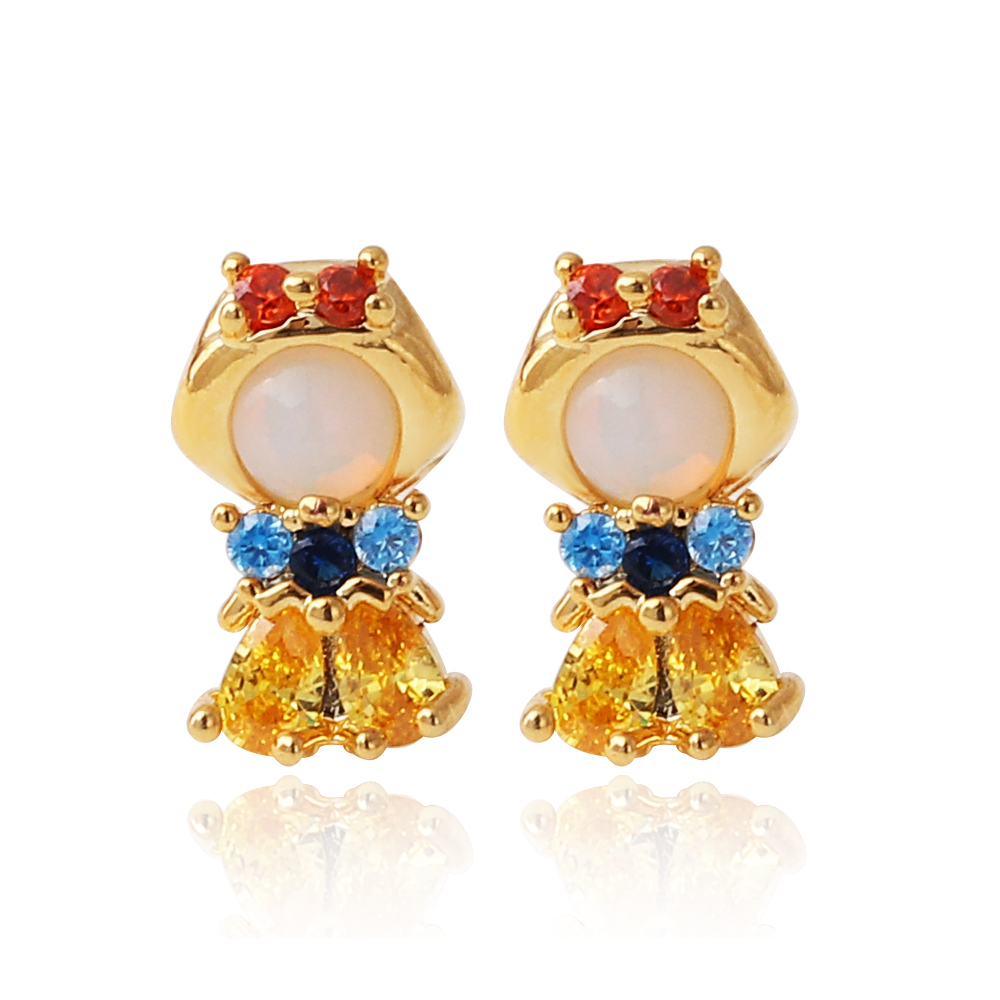 Opal Earrings Dangle - جميل الوردي كريستال الأميرة أقراط للنساء
