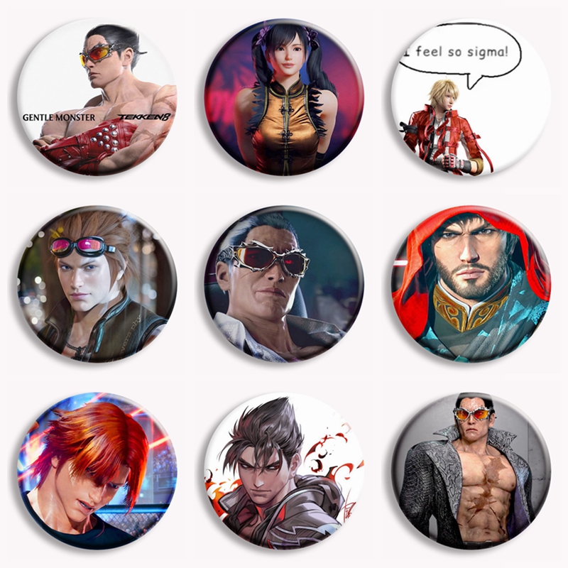Vintage Brooch Pin - حار لعبة Tekken 8 شخصية أنيمي