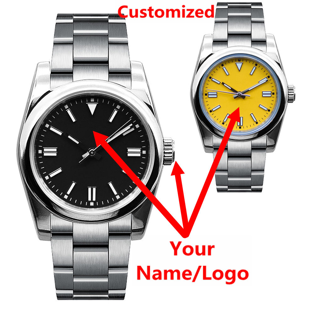 Jewellery Watches - ساعة رجالية فاخرة بشعار مخصص، زجاج