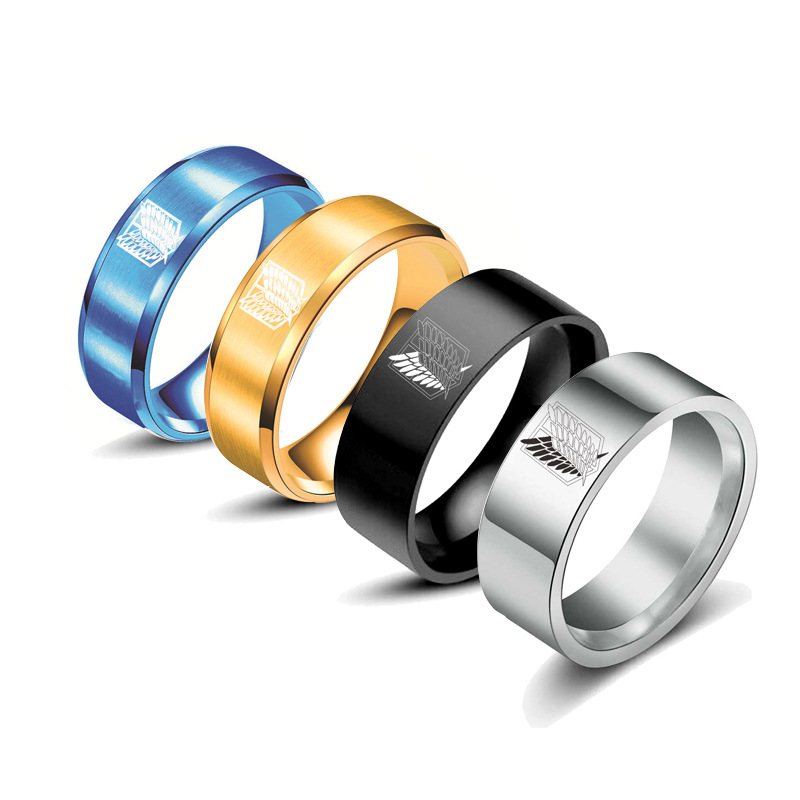 Levi Jewelry & Watches Inc - 4 قطع خواتم أنيمي عصرية بشعار