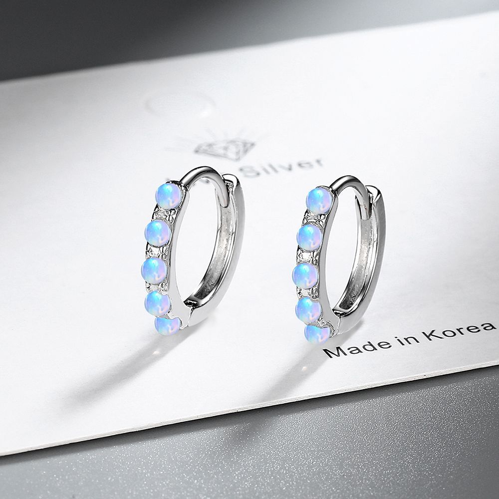 925 فضة ضوء فاخر جولة الماس ال - مراجعة Opal Earrings Dangle وسعره