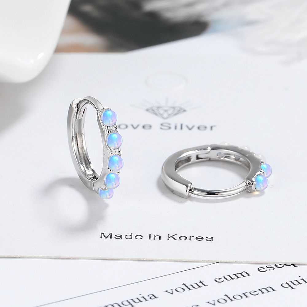 925 فضة ضوء فاخر جولة الماس ال - مراجعة Opal Earrings Dangle وسعره