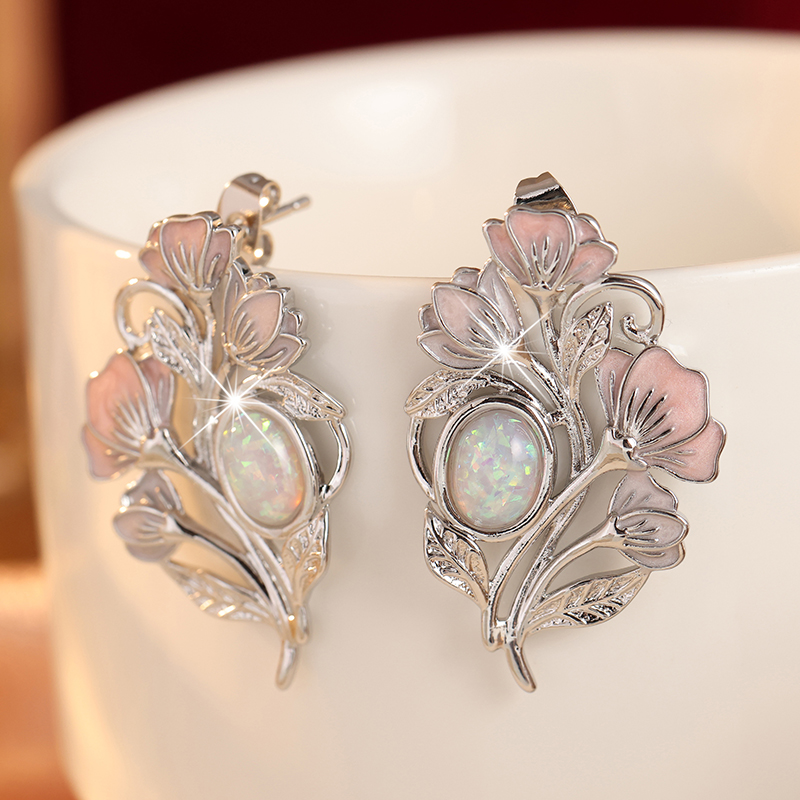 أقراط مرصعة بحجر الأوبال الصنا - مراجعة Opal Earrings Dangle وسعره