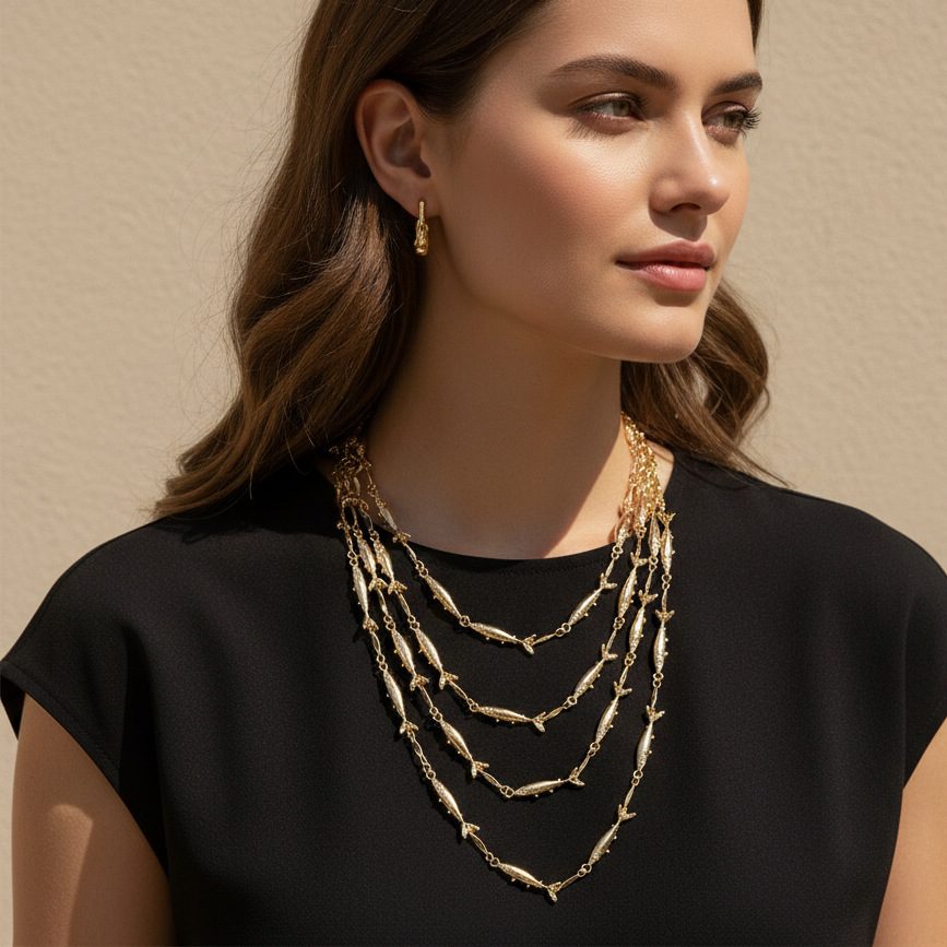 قلادة متعددة الطبقات بتصميم سم - مراجعة Pacific Jewelry & Watches Los Angeles وسعره