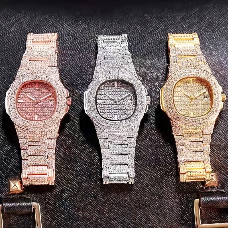 ساعة كوارتز بماس صناعي بالكامل - مراجعة Jewelry Diamond Watches وسعره
