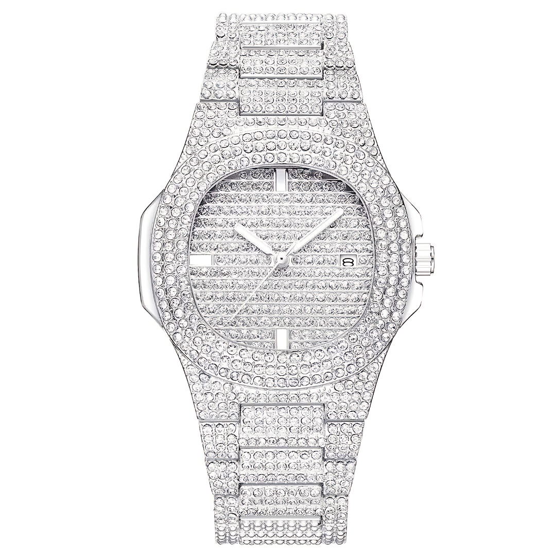 ساعة كوارتز بماس صناعي بالكامل - مراجعة Jewelry Diamond Watches وسعره