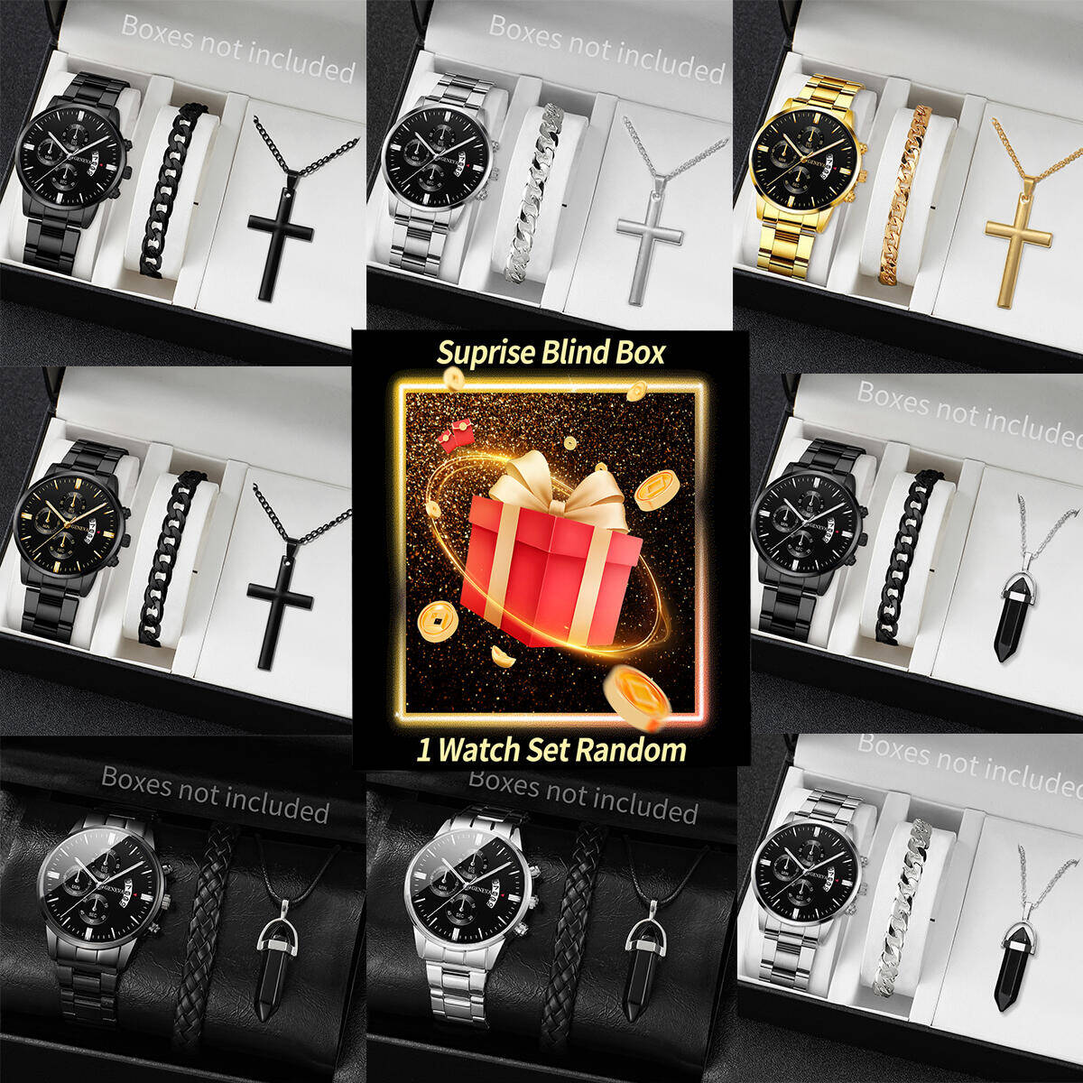 مفاجأة سر ساعة صندوق أعمى-3 قط - مراجعة Jewelry Watches & Accessories وسعره