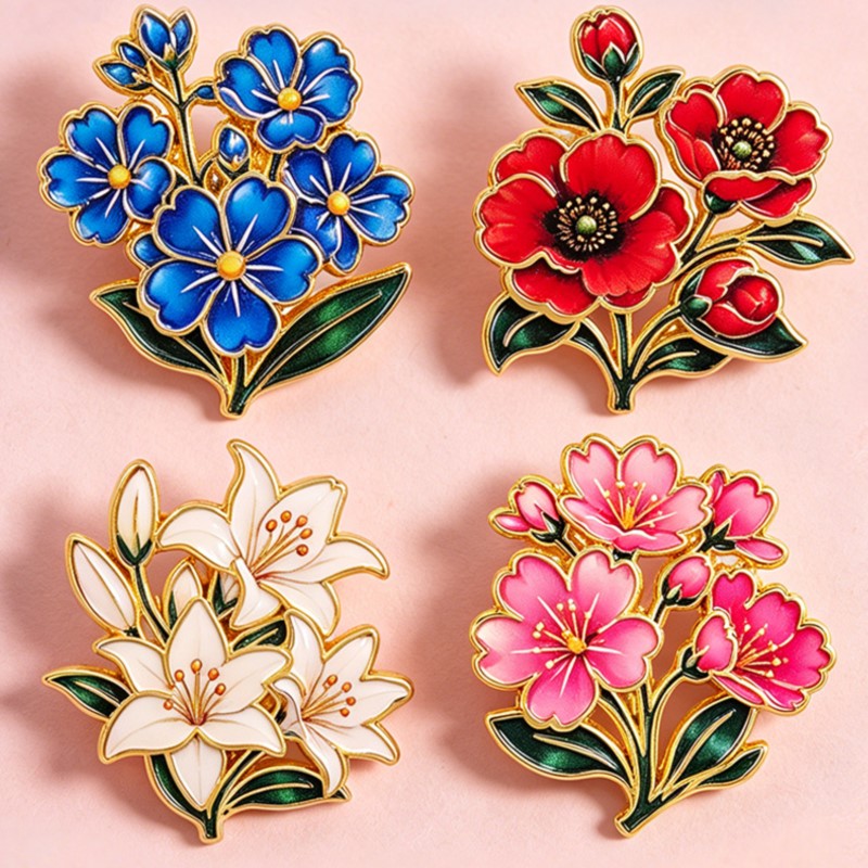 دبوس زخرفي مينا ملون بنمط زهور - مراجعة Vintage Brooch Pin وسعره